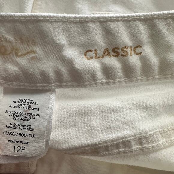 Eddie Bauer Womens size 12 Petite Classic Bootcut Denim Jeans White - Picture 7 of 8